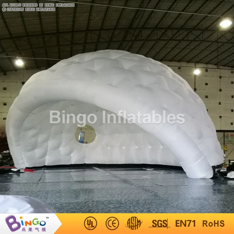  white 6m(20ft.) big inflatable golf shape shelter tent with 2 transparent windows for events/promot