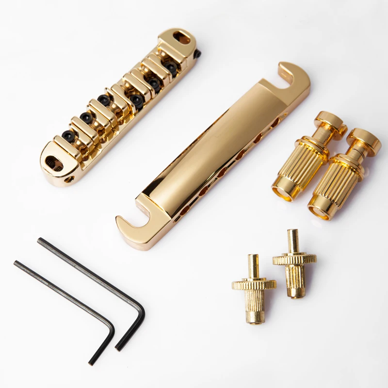 

Guitar Bridge Locking Roller Tune-O-Matic TOM Bridge And Tailpiece Gold Set For LP Electric Guitar