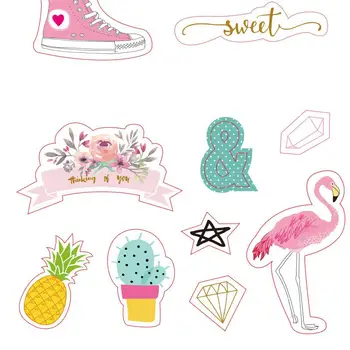

Lovedoki Flamingo Handmade Stickers Flake Sticker Notebook Decorative Scrapbook Accessories Korean Stationery School Supplies