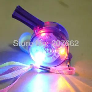 

Free Shipping 2PCS/lot Light Up Whistles LED Flashing Blinking Favors Rave Lanyard Whistle EDC