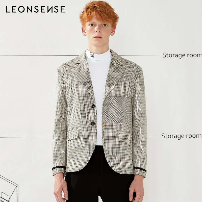 LEONSENSE новый мужской колледж британский стиль с длинными рукавами v образным