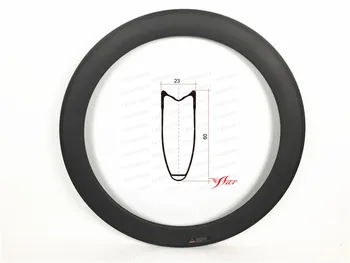 

V shape 60mm tubular carbon fiber rims 440g each piece great balance and roundess 700C