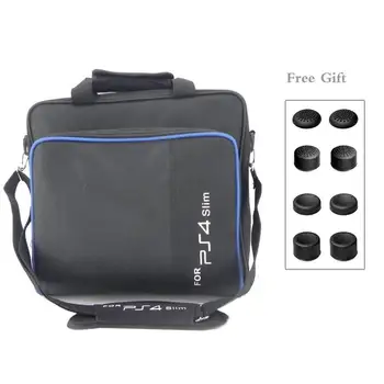 

PS4 Slim Storage Bag Travel Protective Case Handbag Shoulder Bag with 8Pcs FPS PRO Thumb Grips for Sony Playstation 4 Slim
