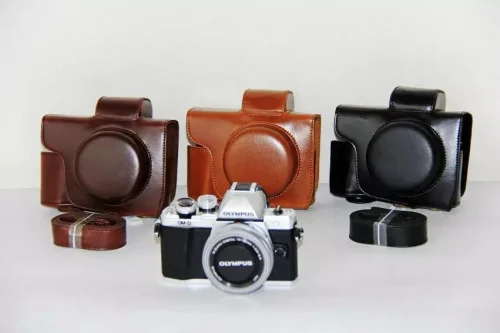 Кожаный чехол для камеры с ручкой и ремешком на плечо Olympus EM10 II EM-10 | Электроника