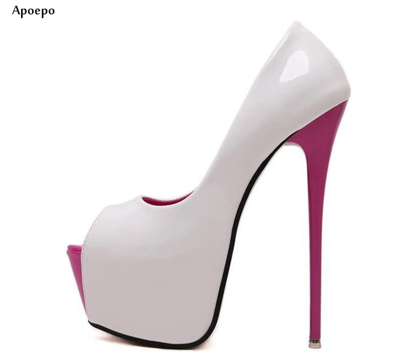 

Apoepo Hot Selling Thin Heels Woman Shoes 2018 Sexy Peep Toe Platform Pumps Elegant Office Lady High Heels Slip-on Shoes