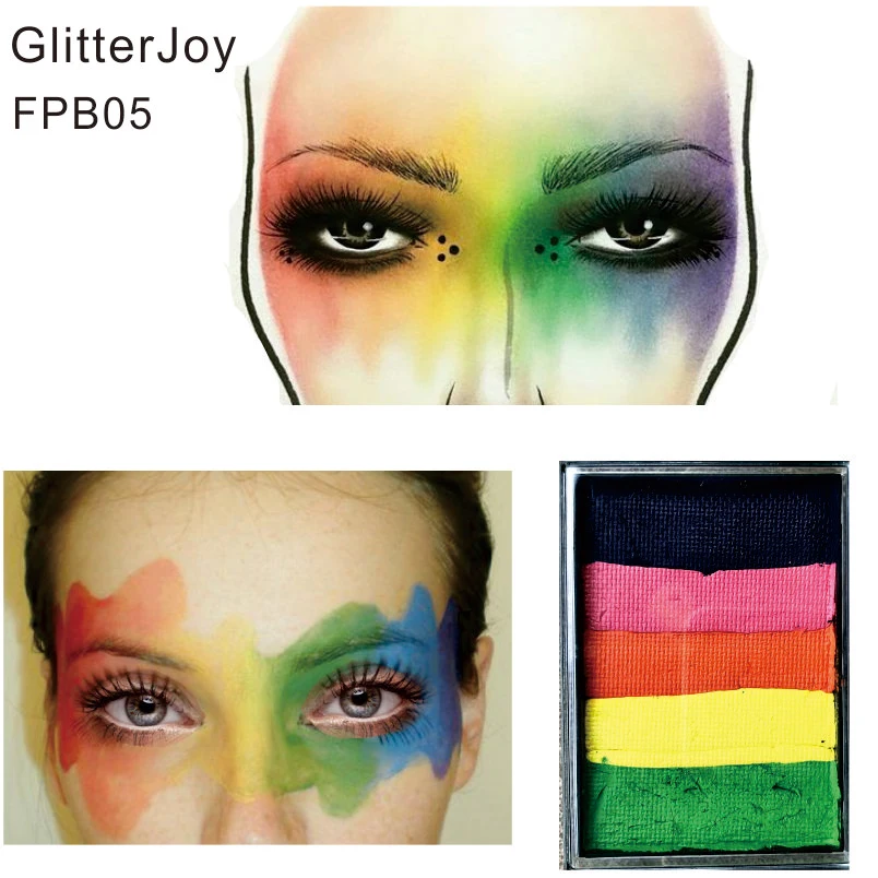 

FPB05 60g/pc Water Based Face Body Paint Rainbow Color Split Cake Body Art use in Performance, Stage, Party, Festival Makeup