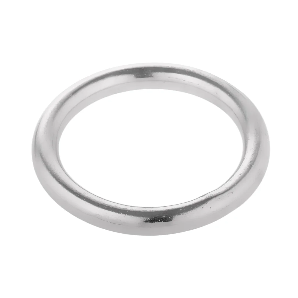 2Pcs/Set Smooth Polished Stainless Steel O Ring Vessel Boat Ship Fastener O-Ring 80mm+70mm