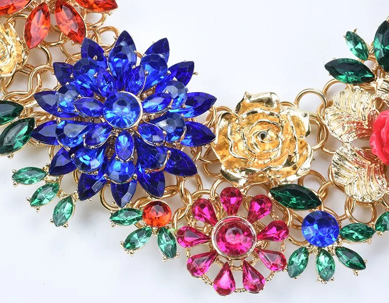 PPG& PGG Многослойные старинные цветок из горного хрусталя массивные ожерелья с кристаллами для женщин ювелирные изделия