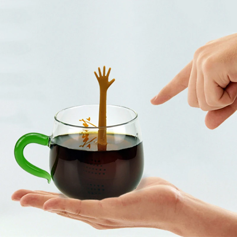Силиконовые специи забавные 1 шт. травяные жесты для рук заваривание чая инструменты свободные листья Чай Ситечко пищевой популярный держатель для заварки чая