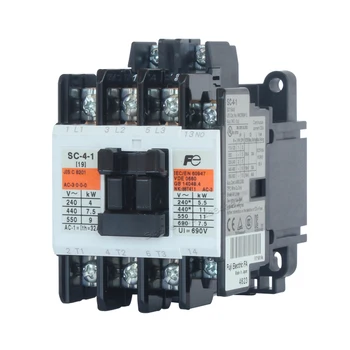

19A 690V AC Contactor AC24V 380V 220V 110V Coil Voltage 4NO SC-4-1 SC19AA Fuji Electric FA Contactors