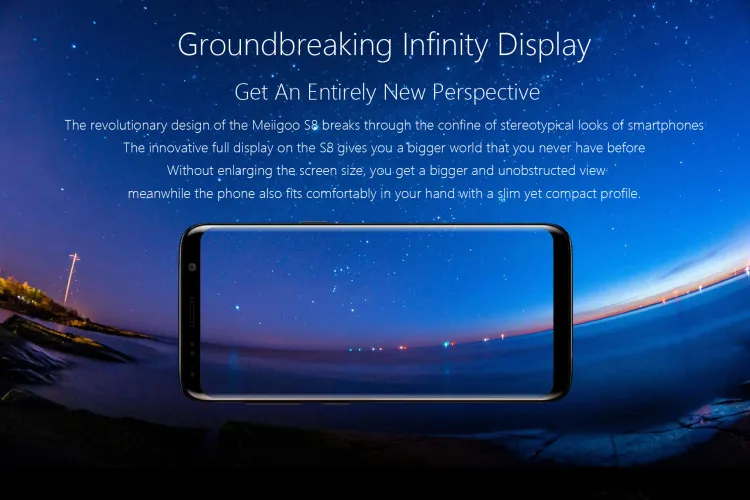 Stock in Europe MEIIGOO S8 4GB RAM 64GB ROM MTK6750T 1.5GHz Octa Core 6.1 Inch 3D Curved Bezel-less FHD+ Screen Dual Camera Android 7.0 4G LTE Smartphone