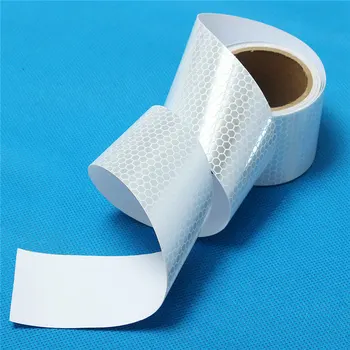 

MTGATHER Reflective Safety Warning Conspicuity Adhesive Tape Film Sticker For Road Caution 3Meter x 5CM Silver White