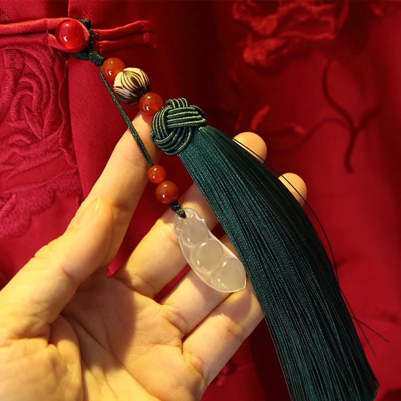 

[Green Beans] Chinese Buddhism with cheongsam chalcedony tassel tassel scorpion tassel