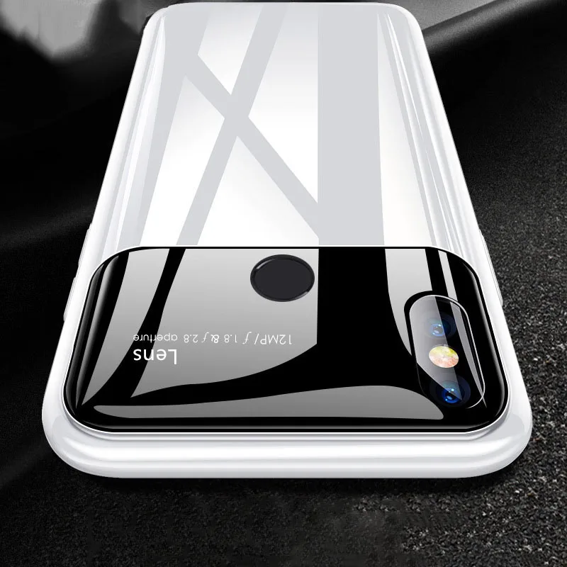 Case for Xiaomi 8 se case Luxury Tempered Glass Back Cover PC full protection Shockproof Hard cover |