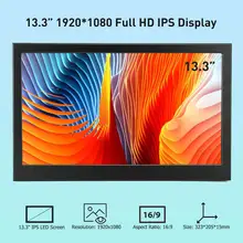 Электрический 13,3 дюймов 1080P ips портативный светодиодный дисплей двойной HDMI экран компьютерный монитор для Raspberry Pi PS3 PS4 xbox игровые устройства