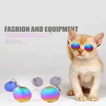 Модные солнцезащитные очки в металлической оправе для домашних животных и кошек, ветрозащитные солнцезащитные очки для глаз с защитой от ультрафиолета, солнцезащитные очки для кошек, аксессуары