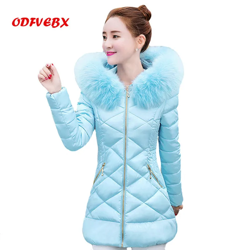 Best Boutique Female down jacket coats winter 2019 new medium long cotton jackets female hooded fur collar thicken coat women ODFVEBX