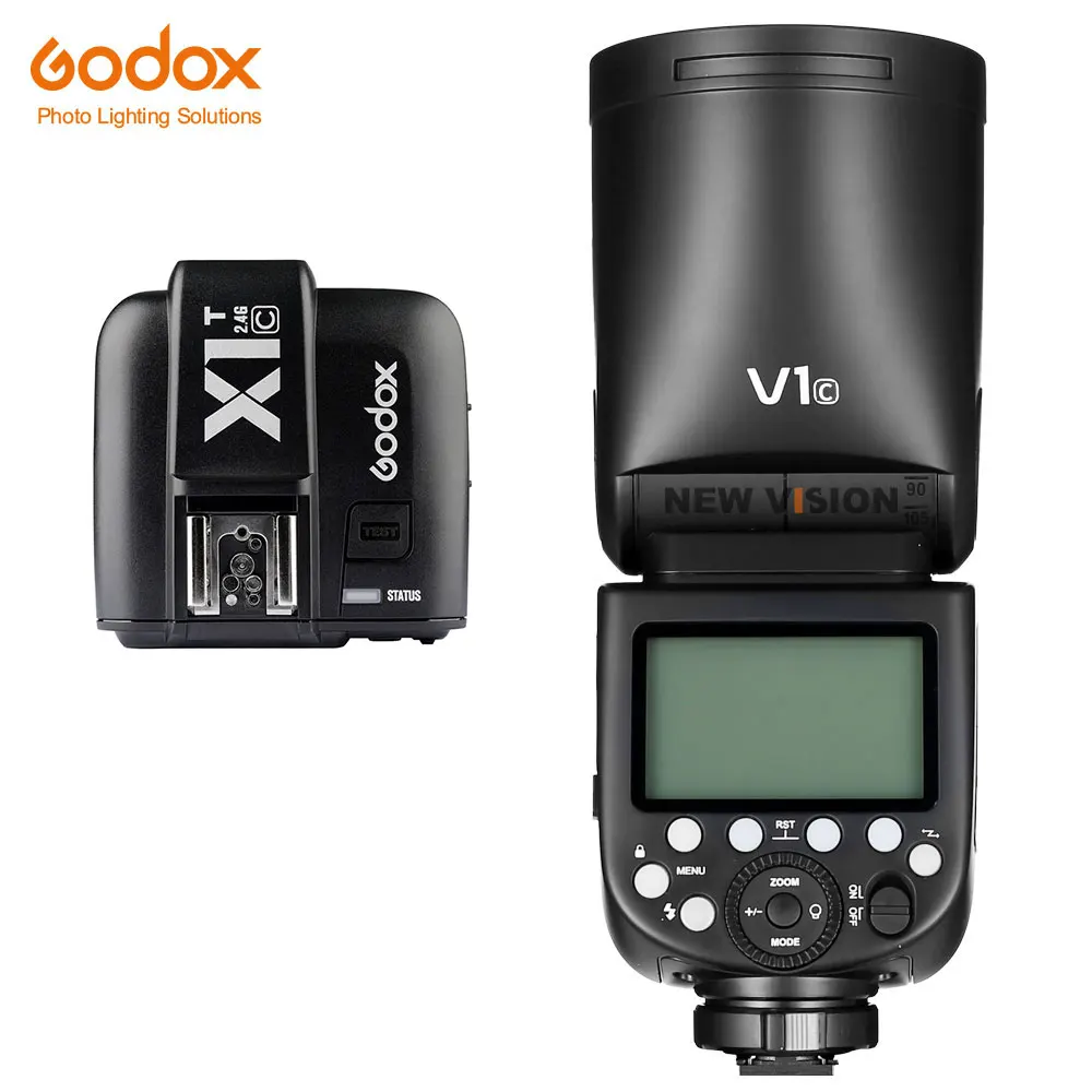 Godox V1 Speedlite Flash ttl HSS 1/8000s литий-ионный аккумулятор V1S V1C V1N V1F V1O Speedlite для sony Canon Nikon Fuji Olympus - Цвет: V1 with X1T