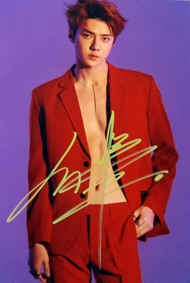 Hand Signed Exo Oh Sehun Se Hun Autographed Photo Love Shot 5 7 1218b Cards Invitations Aliexpress