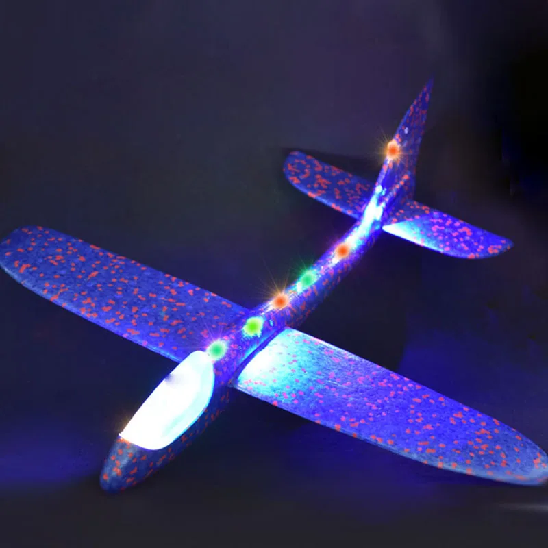 

48cm LED Airplane Hand Launch Throwing Glider Aircraft Inertial Foam EVA Airplane Toy Plane Model Outdoor Toy Educational Toys