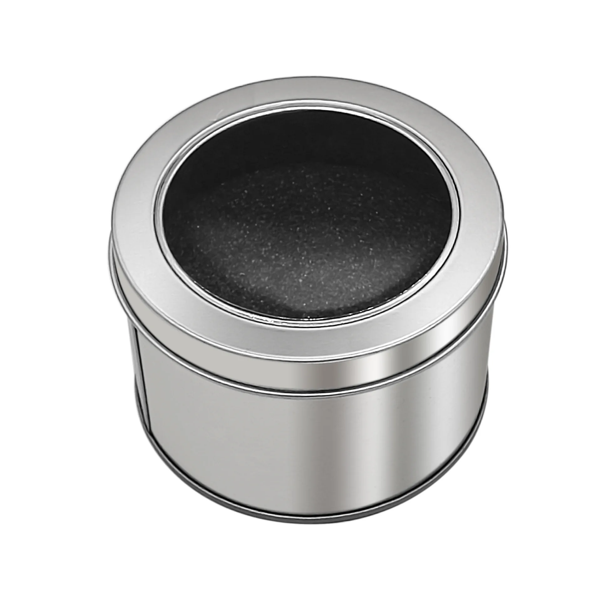 

90*60MM Watch Box Tinplate Round Metal Box Transparent Cover Window Top Box Jewellery Gift Box