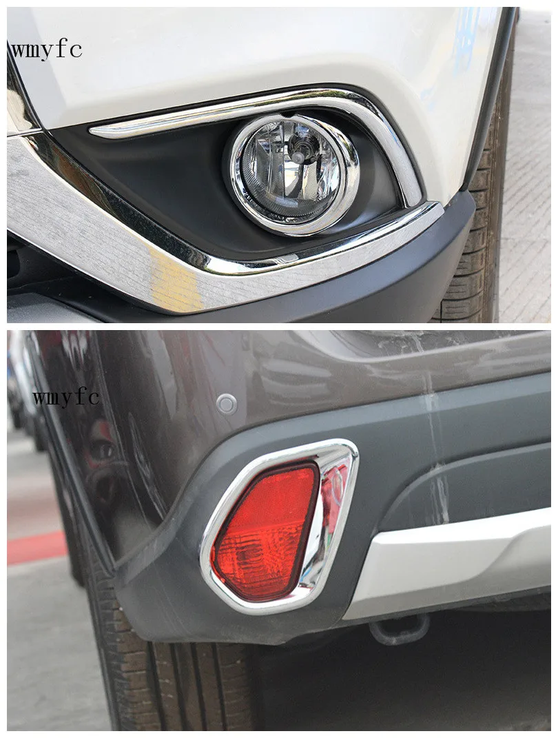 

Front + Rear Fog Light Cover For Mitsubishi Outlander 2016 2017 2018 2019 Chrome Lamp Molding Accessories
