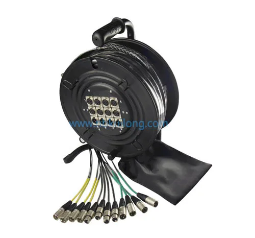 

12 Channel XLR Snake Cable with 4 Returns on a Reel 100' - Stage