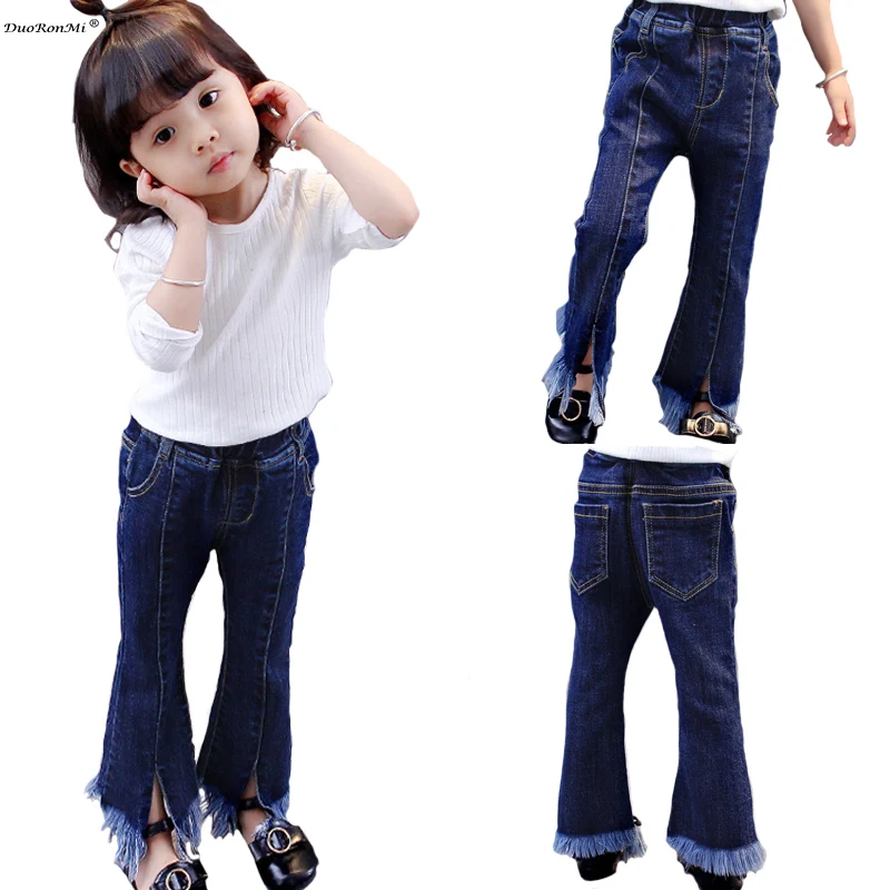 New Spring Baby Girls Denim Pants Fashion Skinny Boot Cut Denim Jeans