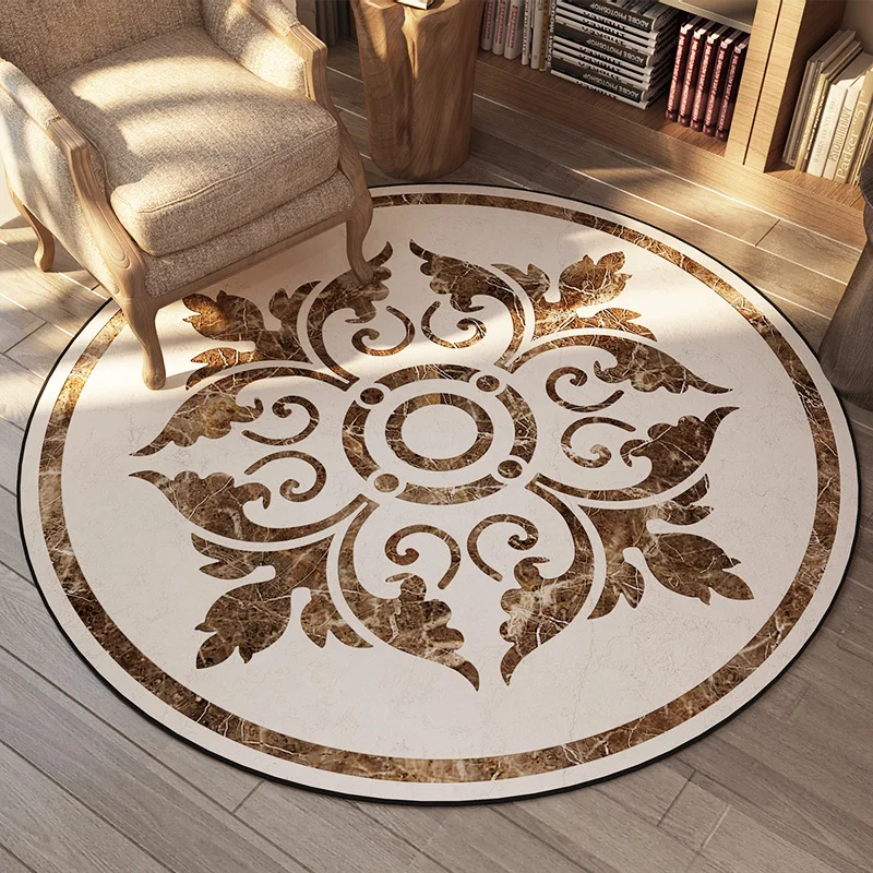 

Multi-function American style easy care printed living room ground mat , piano mat,hammock chair mat Retro decoration rug