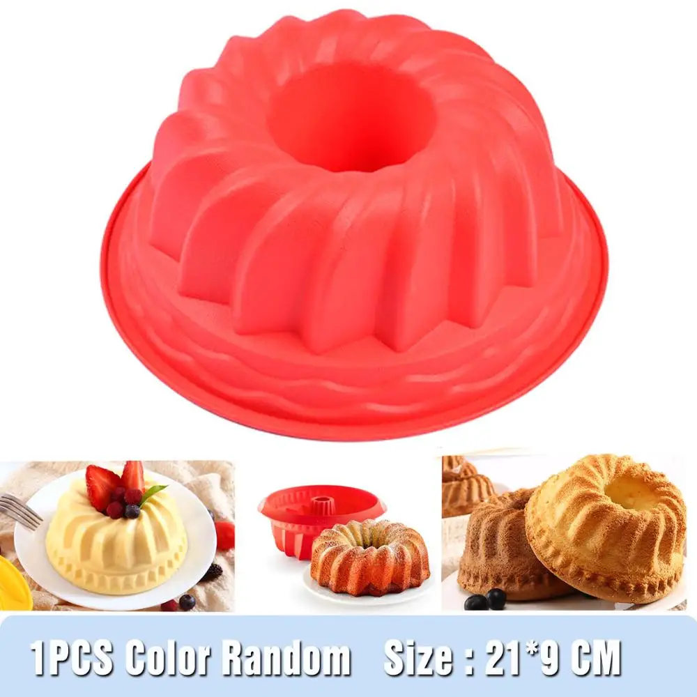 Silicone Big Cake Molds Flower Crown Shape Bakeware Baking Tools 3D Bread  Pastry Mould Pizza Candy Mold for Ice mold Cookie mold