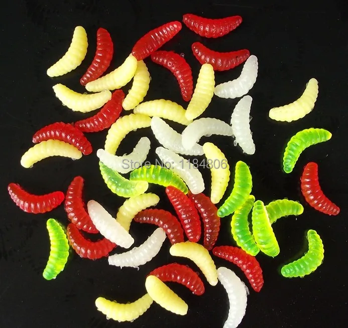 

soft Bread worm fishing lures Special bait biomimetic soft worm maggot Worn Fake lure Grub smell mixed color