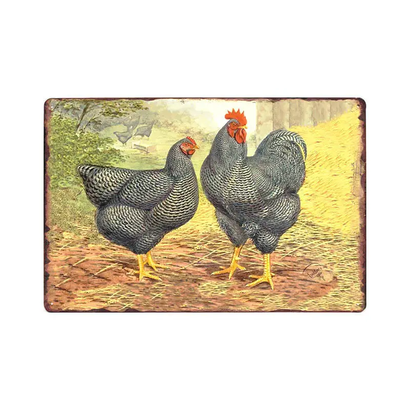 Цыпленок знак винтажные металлические жестяные вывески магазин ферма плакат ретро животное фермерский дом Декор доска 30x20 см - Цвет: 68055