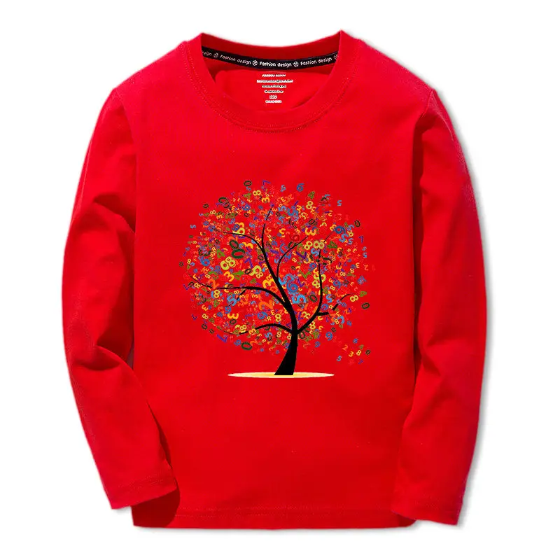 

2019 Girls clothing Long Sleeve Kids clothes Spring Autumn Cartoon Tree Tops Cotton Tees Enfant Garcon 3-16Y T shirts for girls