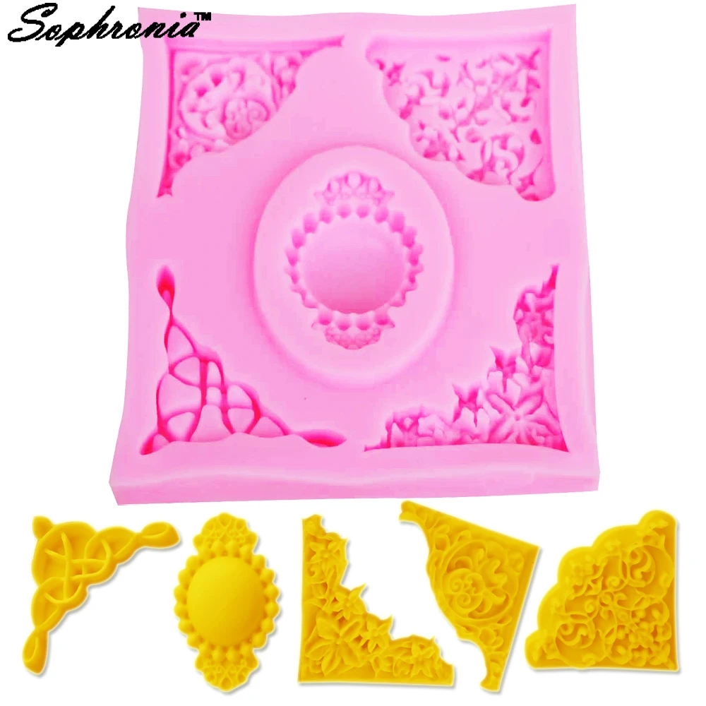 

10PCS/SET Border Brooch Diamond Silicone Mold Fondant Cake Chocolate Mold Kitchen Baking Cake Border Decoration Tools M672