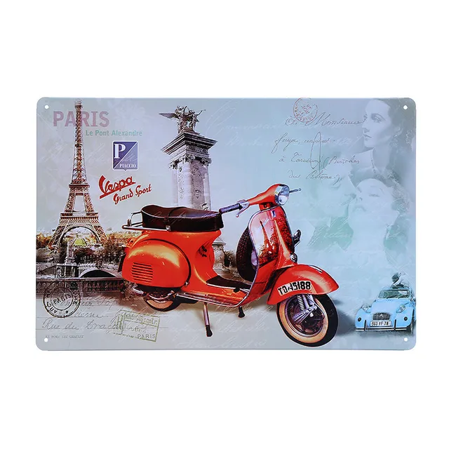 Lambretta Electrombile Metal Signs Vespa Electrocar Vintage Wall Art ...