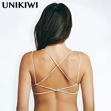 Unikiwi. для женщин пикантные Нижнее Бельё для девочек вырезать Лифчики на полях Топы корректирующие. упругие дамы сзади крест короткий топ. короткая майка camis.2 Цвета