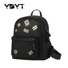 YBYT marque 2017 nouveau preppy style paillettes badge sac à dos femmes shopping mobile bookbag voyage dames sac d’école des élèves sac à dos