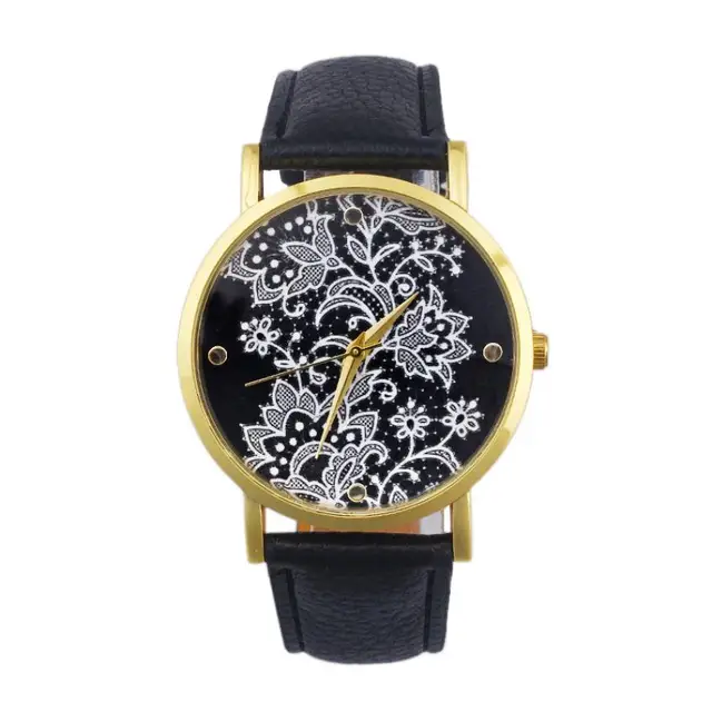 Fashion Watches women Quartz Watches PU Leather Flower Print Women Casual Wristw Fashion Watches women Quartz Watches PU Leather Flower Print Women Casual Wristw