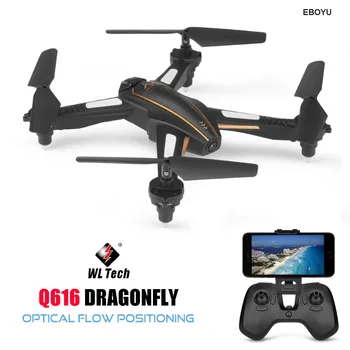 

Wltoys Q616 2.4Ghz 4CH WiFi FPV Drone 720P HD Camera G-Sensor Optical Flow Positioning Altitude Hold RC Quadcopter Drone RTF