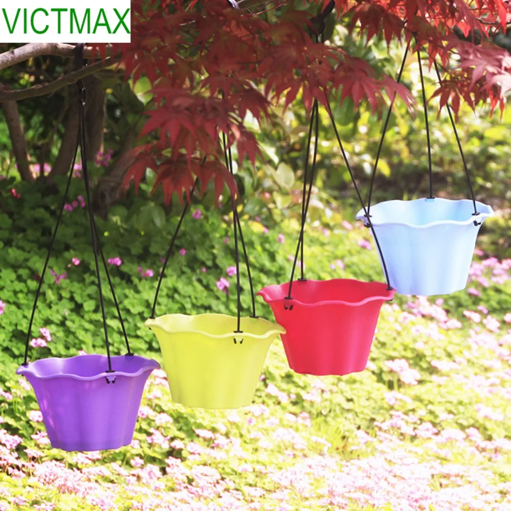 VICTMAX Garden Hanging Flower Pot Plastic Flowerpot Garden Supply Color