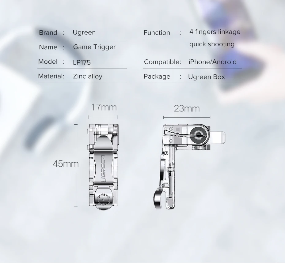 Ugreen мобильный игровой контроллер геймпад триггер Aim Кнопка L1R1 джойстик для шутеров для IPhone Android телефон игровой коврик аксессуары