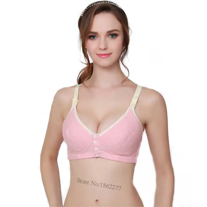 Light Pink Bras Бюстгальтеры для кормящих бюстгальтер из хлопка для грудного вскармливания предотвращает падение для женщин Soutien Gorge Allaitement Нижнее Белье для беременных 42 - Цвет: Light Pink Bras