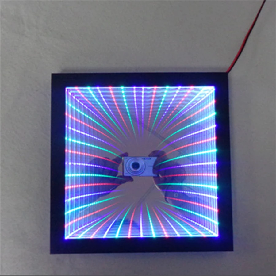 

Thrisdar LED 12W novelty decorative mirror light RGB and color time tunnel infinitely extended mirror light living room