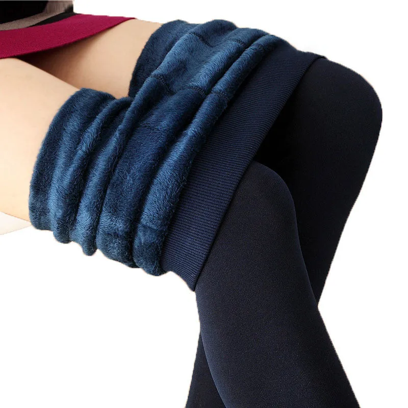 

SVOKOR Warm Leggings Women Casual Winter Plus Velvet High Waist Jeggings Keep Slim Elasticity Work Out Female Leggings Push Up