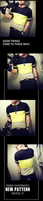 2019 Summer Fashion Mens T Shirt Casual Patchwork Short Sleeve Men T-Shirt Mens Clothing Casual Slim Fit Hip-Hop Top Tees 5XL -