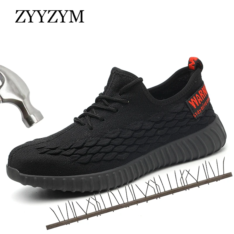 

ZYYZYM Men Steel Toe Safety Shoes Industrial & Construction Sneakers Man Puncture Work Safety Boots Men Work Boots
