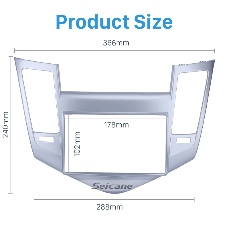 Seicane Серебряный 2 din тире ободок комплект радио фасции рамка для Chevrolet Cruze 173*98 мм без зазора установка DVD плеер панель Крышка отделка