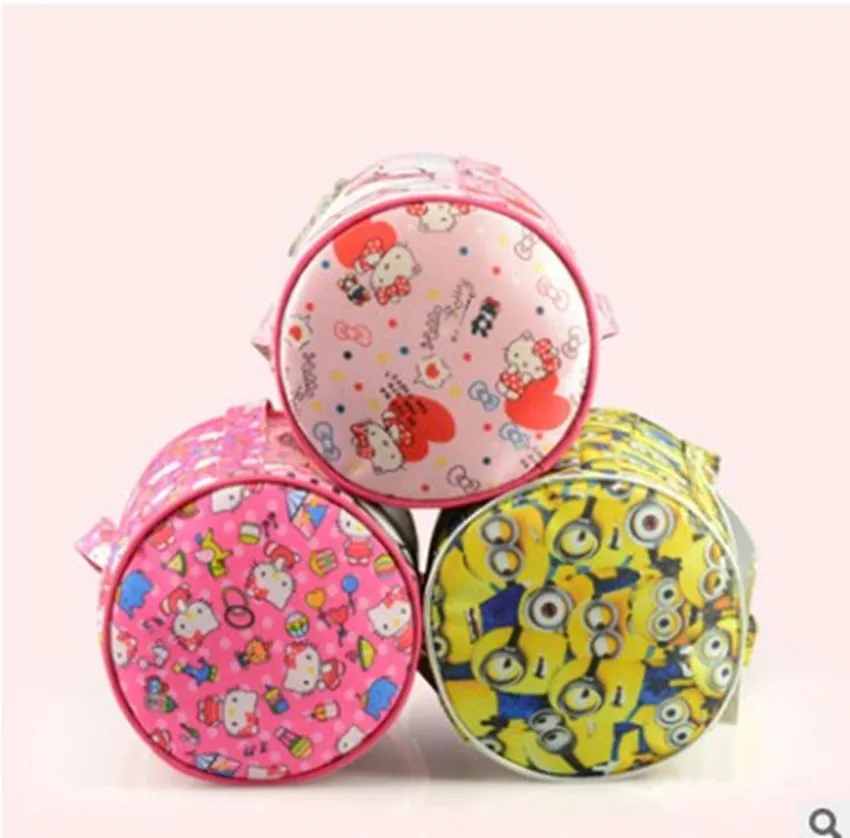 Новая Водонепроницаемая круглая сумка Hello kitty для девочек хранения макияжа