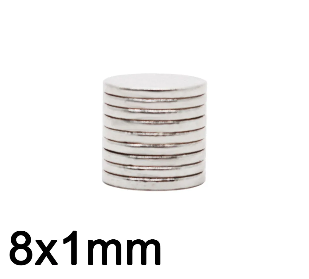 

HYSAMTA 60Pcs 8x1 Neodymium Magnet Disc Permanent N35 NdFeB Small Round Super Powerful Strong Magnetic Magnets 8mm x 1mm