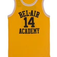 Костюм Принца Бель-Эйр Смита, Джерси#14, желтые мужские майки из фильма, сшитые по номеру, топы в стиле хип-хоп